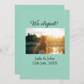 私たちはこっそり結婚しました - 結婚したカップルの名前と日付 案内状 (正面/裏面)