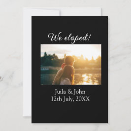 私たちはこっそり結婚しました - 結婚したカップルの名前と都市、日付を追加 - 案内状