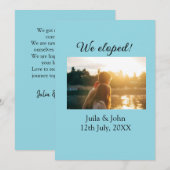 私たちはこっそり結婚しました - 結婚しました カップル名 都市, 日付 案内状 (正面/裏面)