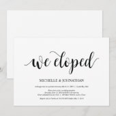 私たちはこっそり結婚しました, 結婚式の挙式のみの招待状 招待状 (正面/裏面)