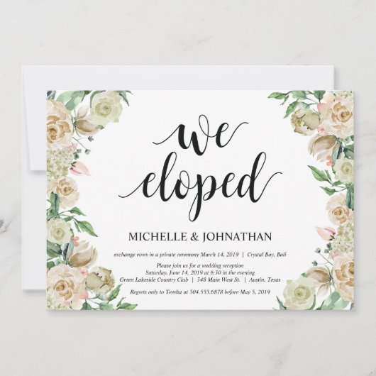 私たちはこっそり結婚しました, 結婚式の挙式後パーティー招待状 招待状 (正面)