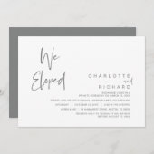 私たちはこっそり結婚しました, 結婚式の隠し結婚パーティーのお祝いの招待状 招待状 (正面/裏面)