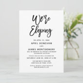 私たちはこっそり結婚します ブラシ タイポグラフィー 結婚式招待状 招待状 (スタンド正面)