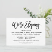 私たちはこっそり結婚します ブラシ タイポグラフィー 結婚式招待状 招待状 (スタンド正面)