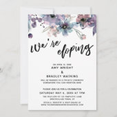 私たちはこっそり結婚する カジュアルな手書き 水彩花イラスト 招待状 (正面)