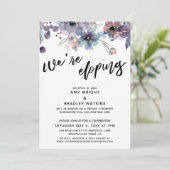 私たちはこっそり結婚する カジュアルな手書き 水彩花イラスト 招待状 (スタンド正面)