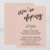 私たちはこっそり結婚する モダンな手書きタイポグラフィー ブラッシュ 招待状 (正面/裏面)