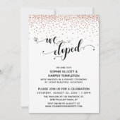 私たちはこっそり結婚式 カッパー色の紙吹雪 受付のみ 招待状 (正面)