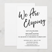 私たちはこっそり結婚式 現代風 カジュアル ウェディングパーティーのお知らせ 招待状 (正面/裏面)