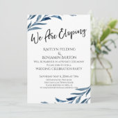 私たちはこっそり結婚式 青い葉のデザイン 招待状のみ 招待状 (スタンド正面)