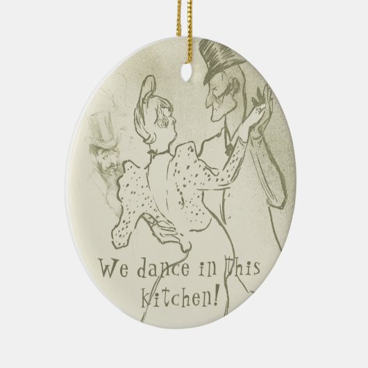 私たちはこの台所で踊る |ロートレック、踊りカップル セラミックオーナメント (右)