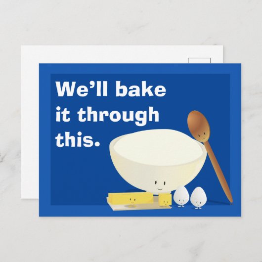 私たちはこの笑顔の料理漫画を通して焼く ポストカード (正面/裏面)