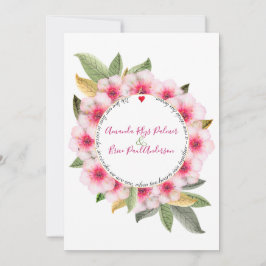 私たちはさくらんぼの花を詩結婚で咲く 招待状