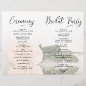 私たちはします！淡いピーチローズDIYプリント結婚式プログラム (裏面)