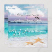 私たちはそれを行った – 美しい熱帯海日の出 招待状 (正面/裏面)