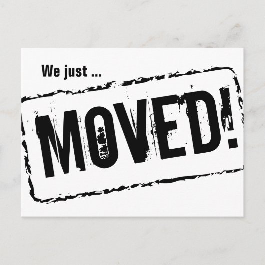 私たちはちょうど新しい家のためにポストカードを移動した 案内ポストカード (正面)