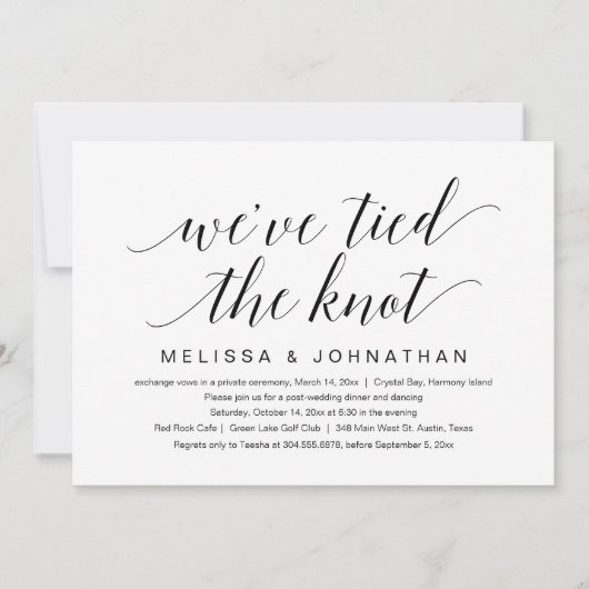 私たちはついに結婚した　結婚式場で二人だけで 招待状 (正面)