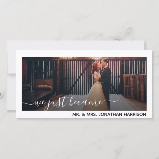 私たちはついにMr. & Mrs.になりました フォト 結婚しました 案内状 (正面)