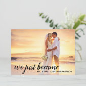 私たちはついにMr. & Mrs.になりました 結婚式場での写真 招待状 (スタンド正面)