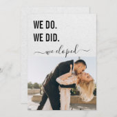 私たちはどこで結婚した？ グレイ クラフト エレガント フォト 招待状 (正面/裏面)