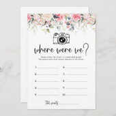 私たちはどこにいたのか？ ブライダルシャワーゲームカード 招待状 (正面/裏面)