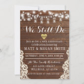 私たちはどんな年にもウッドストリングライトを飾ります バルーン 招待状 (正面)