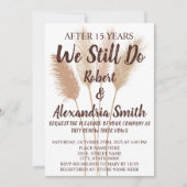 私たちはまだウェディングアニバーサリーを更新します パンパス 招待状 (正面)