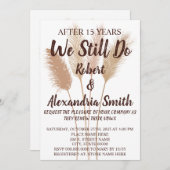 私たちはまだウェディングアニバーサリーを更新します パンパス 招待状 (正面/裏面)