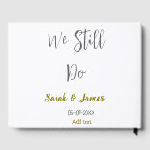 私たちはまだシンプルな灰色と金の結婚記念日をします ゲストブック (裏面)