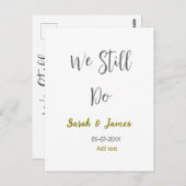 私たちはまだシンプルな灰色ゴールドで結婚記念日を祝う ポストカード (正面/裏面)