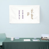 私たちはまだブラウン ピンクの名前 日付 年 ボーホー レトロをします 横断幕 (トレードショー)