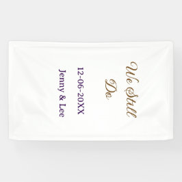 私たちはまだブラウン ピンクの名前 日付 年 ボーホー レトロをします 横断幕