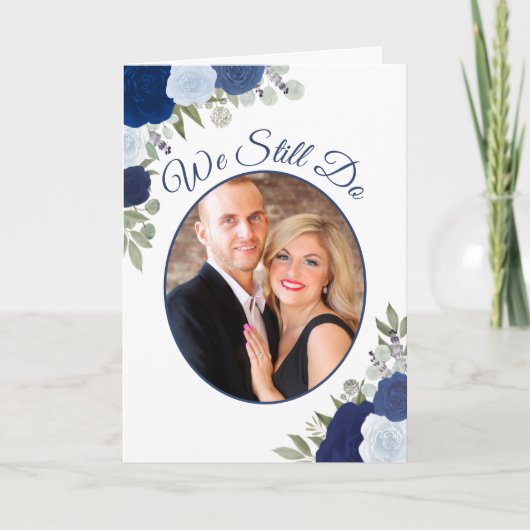 私たちはまだブルーバラ結婚の記念日を行う 招待状 (正面)