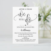 私たちはまだモダン ミニマル ウェディング アニバーサリーをします 招待状 (スタンド正面)