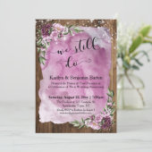 私たちはまだ愛している、木の水彩画の花　記念日 招待状 (スタンド正面)