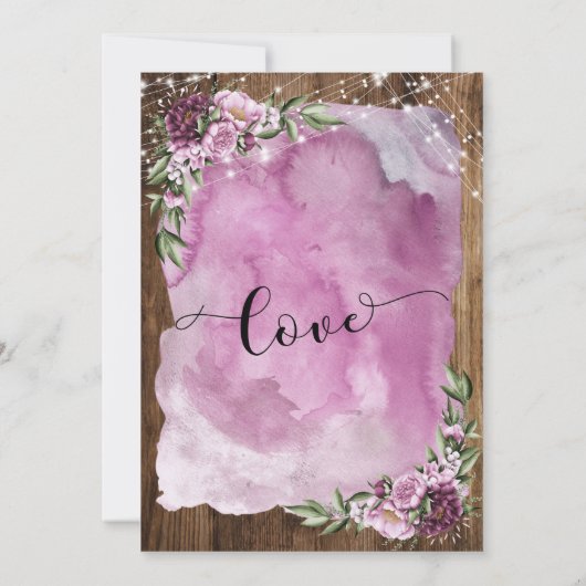 私たちはまだ愛している、木の水彩画の花　記念日 招待状 (裏面)