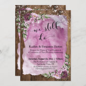 私たちはまだ愛している、木の水彩画の花　記念日 招待状 (正面/裏面)