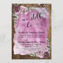私たちはまだ愛している、木の水彩画の花　記念日 招待状