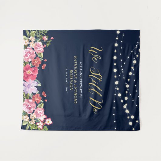 私たちはまだ愛し合っている | ストリングライト 50周年 結婚記念日 タペストリー (正面(横))