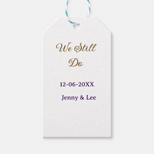 私たちはまだ愛し合っている ブラウン ピンク ネーム 日付 年 ボーホー レトロ ス ギフトタグ (正面)