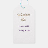 私たちはまだ愛し合っている ブラウン ピンク ネーム 日付 年 ボーホー レトロ ス ギフトタグ (裏面)