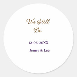 私たちはまだ愛し合っている ブラウン ピンク ネーム 日付 年 ボーホー レトロ ス ラウンドシール