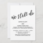 私たちはまだ愛を誓う 現代のシンプルな手書きアニバーサリー 招待状 (正面)