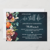 私たちはまだ愛を誓う 結婚記念日 ワインネイビー 招待状 (正面)