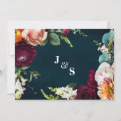 私たちはまだ愛を誓う 結婚記念日 ワインネイビー 招待状 (裏面)