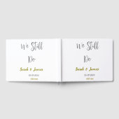 私たちはまだ結婚記念日のシンプルな灰色の金 ゲストブック (全面)