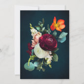 私たちはまだ結婚記念日のワインブルーフラワーズを続けています 招待状 (裏面)