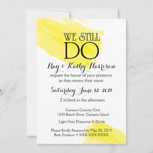 私たちはまだ結婚記念日の招待状を出す 招待状 (正面)