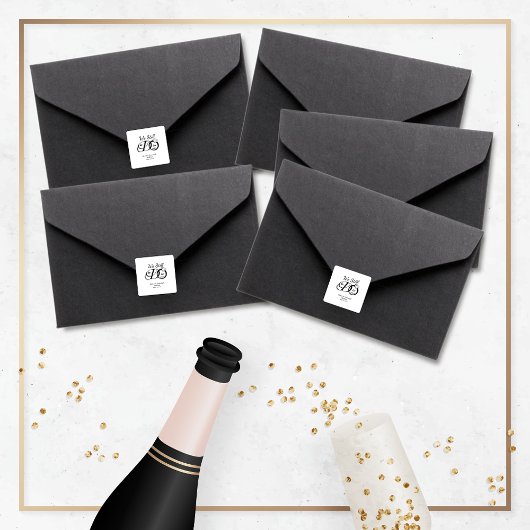 私たちはまだ結婚記念日タイポグラフィ スクエアシール