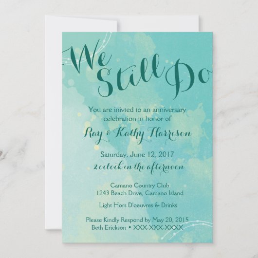 私たちはまだ結婚記念日招待状 招待状 (正面)